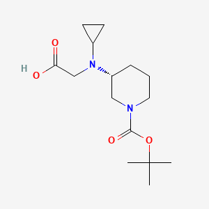 molecular formula C15H26N2O4 B7985990 (R)-3-(Carboxymethyl-cyclopropyl-amino)-piperidine-1-carboxylic acid tert-butyl ester 