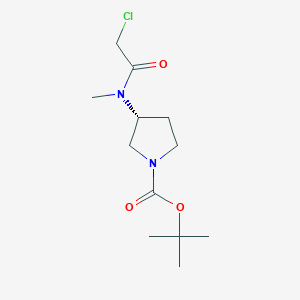 molecular formula C12H21ClN2O3 B7986004 (R)-3-[(2-Chloro-acetyl)-methyl-amino]-pyrrolidine-1-carboxylic acid tert-butyl ester 