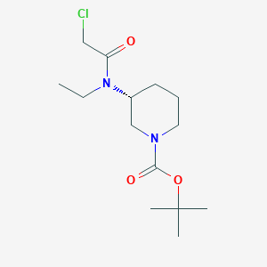 molecular formula C14H25ClN2O3 B7986016 (R)-3-[(2-Chloro-acetyl)-ethyl-amino]-piperidine-1-carboxylic acid tert-butyl ester 