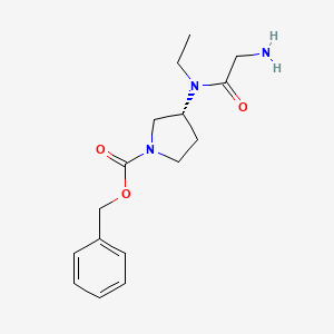 molecular formula C16H23N3O3 B7986062 (R)-3-[(2-Amino-acetyl)-ethyl-amino]-pyrrolidine-1-carboxylic acid benzyl ester 