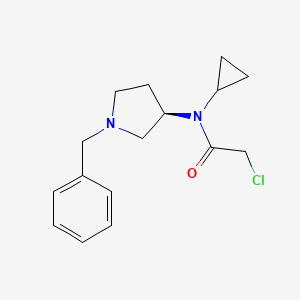 molecular formula C16H21ClN2O B7986221 N-((R)-1-Benzyl-pyrrolidin-3-yl)-2-chloro-N-cyclopropyl-acetamide 