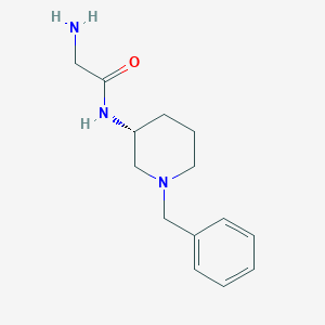 molecular formula C14H21N3O B7986226 2-Amino-N-((R)-1-benzyl-piperidin-3-yl)-acetamide 
