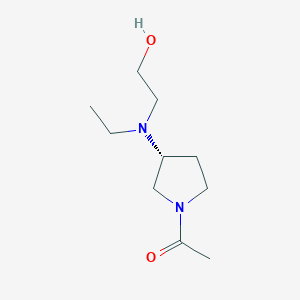 molecular formula C10H20N2O2 B7986261 1-{(R)-3-[Ethyl-(2-hydroxy-ethyl)-amino]-pyrrolidin-1-yl}-ethanone 