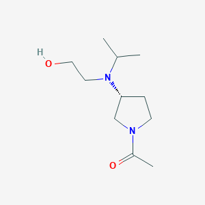 molecular formula C11H22N2O2 B7986276 1-{(R)-3-[(2-Hydroxy-ethyl)-isopropyl-amino]-pyrrolidin-1-yl}-ethanone 