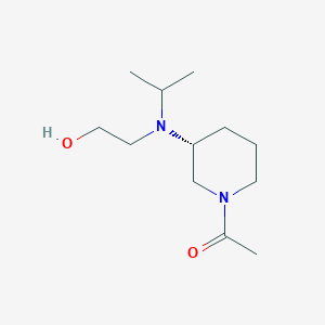 molecular formula C12H24N2O2 B7986282 1-{(R)-3-[(2-Hydroxy-ethyl)-isopropyl-amino]-piperidin-1-yl}-ethanone 