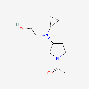 molecular formula C11H20N2O2 B7986290 1-{(R)-3-[Cyclopropyl-(2-hydroxy-ethyl)-amino]-pyrrolidin-1-yl}-ethanone 