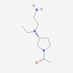 molecular formula C10H21N3O B7986302 1-{(R)-3-[(2-Amino-ethyl)-ethyl-amino]-pyrrolidin-1-yl}-ethanone 
