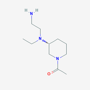 molecular formula C11H23N3O B7986303 1-{(R)-3-[(2-Amino-ethyl)-ethyl-amino]-piperidin-1-yl}-ethanone 