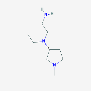 molecular formula C9H21N3 B7986518 (R)-N1-Ethyl-N1-(1-methylpyrrolidin-3-yl)ethane-1,2-diamine 