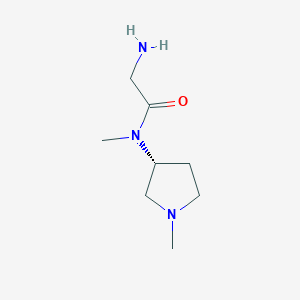 molecular formula C8H17N3O B7986619 2-Amino-N-methyl-N-((R)-1-methyl-pyrrolidin-3-yl)-acetamide 