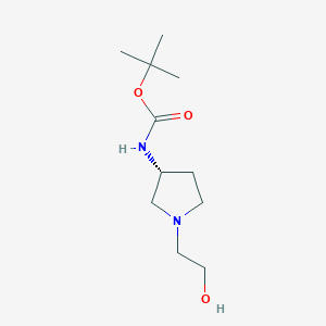 molecular formula C11H22N2O3 B7986645 [(R)-1-(2-Hydroxy-ethyl)-pyrrolidin-3-yl]-carbamic acid tert-butyl ester 