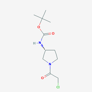 molecular formula C11H19ClN2O3 B7986691 [(R)-1-(2-Chloro-acetyl)-pyrrolidin-3-yl]-carbamic acid tert-butyl ester 