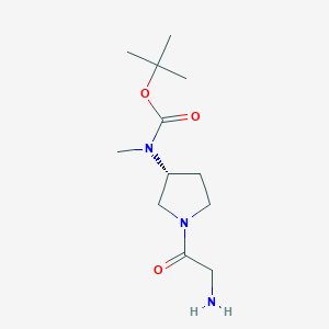 molecular formula C12H23N3O3 B7986732 [(R)-1-(2-Amino-acetyl)-pyrrolidin-3-yl]-methyl-carbamic acid tert-butyl ester 