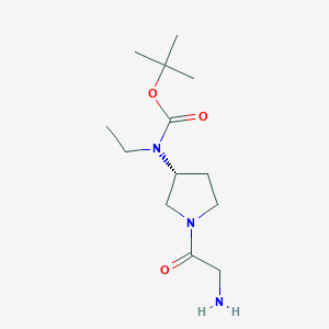 molecular formula C13H25N3O3 B7986738 [(R)-1-(2-Amino-acetyl)-pyrrolidin-3-yl]-ethyl-carbamic acid tert-butyl ester 