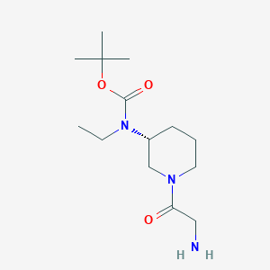 molecular formula C14H27N3O3 B7986742 [(R)-1-(2-Amino-acetyl)-piperidin-3-yl]-ethyl-carbamic acid tert-butyl ester 