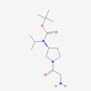 molecular formula C14H27N3O3 B7986748 [(R)-1-(2-Amino-acetyl)-pyrrolidin-3-yl]-isopropyl-carbamic acid tert-butyl ester 