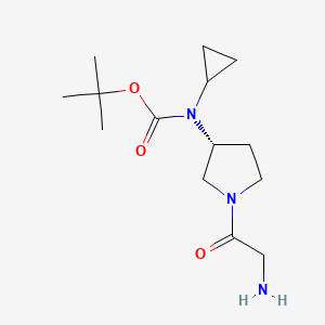 molecular formula C14H25N3O3 B7986757 [(R)-1-(2-Amino-acetyl)-pyrrolidin-3-yl]-cyclopropyl-carbamic acid tert-butyl ester 