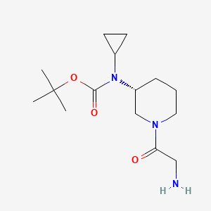 molecular formula C15H27N3O3 B7986759 [(R)-1-(2-Amino-acetyl)-piperidin-3-yl]-cyclopropyl-carbamic acid tert-butyl ester 