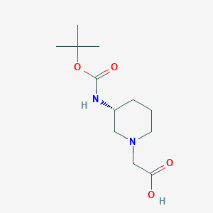 molecular formula C12H22N2O4 B7986762 ((R)-3-tert-Butoxycarbonylamino-piperidin-1-yl)-acetic acid 