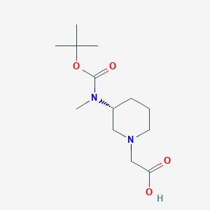 molecular formula C13H24N2O4 B7986766 [(R)-3-(tert-Butoxycarbonyl-methyl-amino)-piperidin-1-yl]-acetic acid 