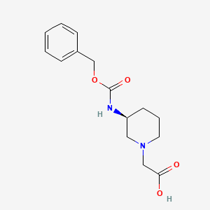 molecular formula C15H20N2O4 B7986802 ((S)-3-Benzyloxycarbonylamino-piperidin-1-yl)-acetic acid 