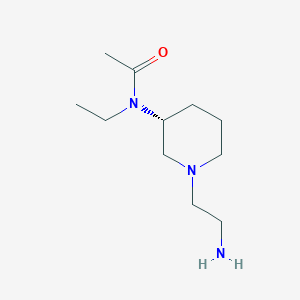 molecular formula C11H23N3O B7986997 N-[(R)-1-(2-Amino-ethyl)-piperidin-3-yl]-N-ethyl-acetamide 