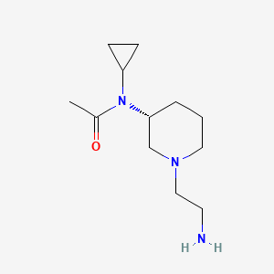 molecular formula C12H23N3O B7987007 N-[(R)-1-(2-Amino-ethyl)-piperidin-3-yl]-N-cyclopropyl-acetamide 