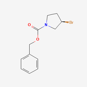 molecular formula C12H14BrNO2 B7987058 (R)-3-Bromo-pyrrolidine-1-carboxylic acid benzyl ester 