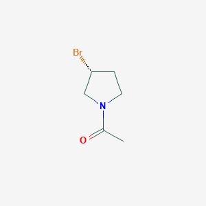 molecular formula C6H10BrNO B7987115 1-((R)-3-Bromo-pyrrolidin-1-yl)-ethanone 