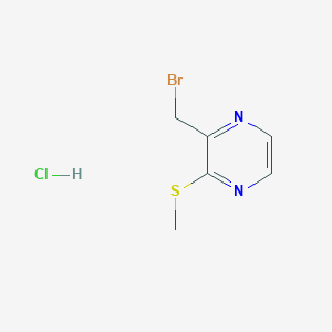 molecular formula C6H8BrClN2S B7987177 2-(Bromomethyl)-3-(methylthio)pyrazine hydrochloride 