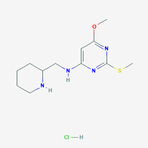 molecular formula C12H21ClN4OS B7987217 (6-Methoxy-2-methylsulfanyl-pyrimidin-4-yl)-piperidin-2-ylmethyl-amine hydrochloride 