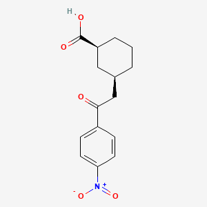 molecular formula C15H17NO5 B7987243 (1S,3R)-3-[2-(4-nitrophenyl)-2-oxoethyl]cyclohexane-1-carboxylic acid 
