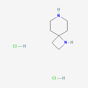 molecular formula C7H16Cl2N2 B7987274 1,7-Diazaspiro[3.5]nonane dihydrochloride CAS No. 1312784-19-2