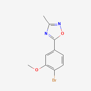 molecular formula C10H9BrN2O2 B7987293 5-(4-Bromo-3-methoxyphenyl)-3-methyl-1,2,4-oxadiazole 