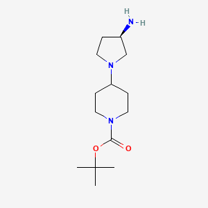 molecular formula C14H27N3O2 B7987312 (R)-1-Boc-4-(3-aminopyrrolidin-1-YL)piperidine 