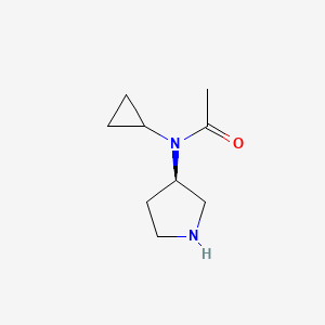 molecular formula C9H16N2O B7987451 (R)-N-Cyclopropyl-N-(pyrrolidin-3-yl)acetamide 