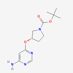 molecular formula C13H20N4O3 B7987503 (S)-3-(6-Amino-pyrimidin-4-yloxy)-pyrrolidine-1-carboxylic acid tert-butyl ester 