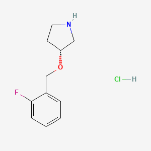 molecular formula C11H15ClFNO B7987524 (R)-3-(2-Fluoro-benzyloxy)-pyrrolidine hydrochloride 
