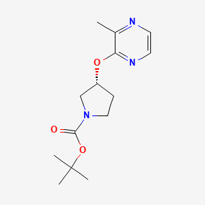 molecular formula C14H21N3O3 B7987533 (R)-3-(3-Methyl-pyrazin-2-yloxy)-pyrrolidine-1-carboxylic acid tert-butyl ester 