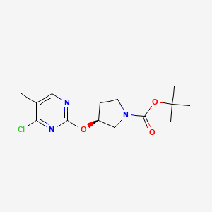 molecular formula C14H20ClN3O3 B7987576 (S)-3-(4-Chloro-5-methyl-pyrimidin-2-yloxy)-pyrrolidine-1-carboxylic acid tert-butyl ester 
