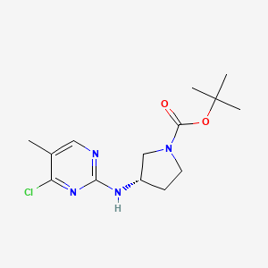 molecular formula C14H21ClN4O2 B7987587 (S)-3-(4-Chloro-5-methyl-pyrimidin-2-ylamino)-pyrrolidine-1-carboxylic acid tert-butyl ester 