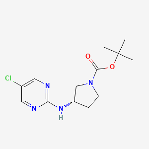molecular formula C13H19ClN4O2 B7987626 (S)-3-(5-Chloro-pyrimidin-2-ylamino)-pyrrolidine-1-carboxylic acid tert-butyl ester 