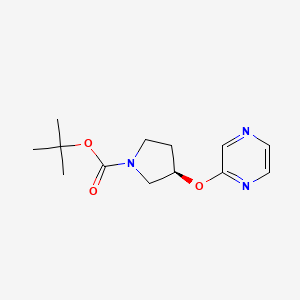 molecular formula C13H19N3O3 B7987638 (R)-tert-Butyl 3-(pyrazin-2-yloxy)pyrrolidine-1-carboxylate 