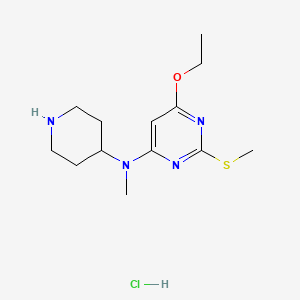 molecular formula C13H23ClN4OS B7987651 (6-Ethoxy-2-methylsulfanyl-pyrimidin-4-yl)-methyl-piperidin-4-yl-amine hydrochloride 