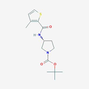 molecular formula C15H22N2O3S B7987667 (R)-3-[(3-Methyl-thiophene-2-carbonyl)-amino]-pyrrolidine-1-carboxylic acid tert-butyl ester 