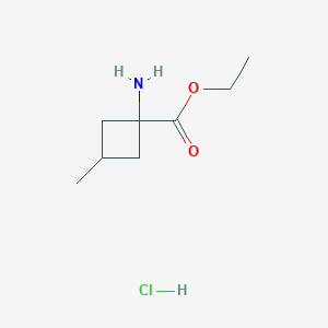 molecular formula C8H16ClNO2 B7987707 Ethyl 1-amino-3-methylcyclobutanecarboxylate hydrochloride 