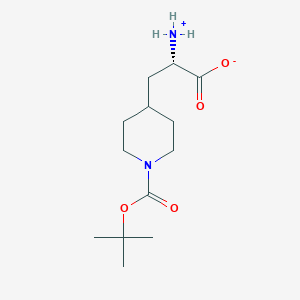 molecular formula C13H24N2O4 B7987747 (2S)-2-azaniumyl-3-[1-[(2-methylpropan-2-yl)oxycarbonyl]piperidin-4-yl]propanoate 