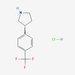 molecular formula C11H13ClF3N B7987773 (r)-3-(4-(Trifluoromethyl)phenyl)pyrrolidine hydrochloride CAS No. 1334512-40-1