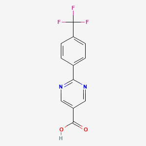 molecular formula C12H7F3N2O2 B7987806 2-(4-(Trifluoromethyl)phenyl)pyrimidine-5-carboxylic acid 
