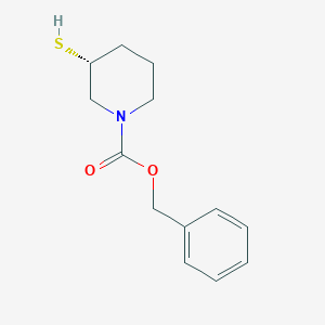 molecular formula C13H17NO2S B7987853 (R)-3-Mercapto-piperidine-1-carboxylic acid benzyl ester 
